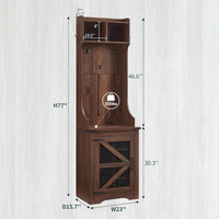 Banc d'entrée de ferme large de 23 pouces avec porte-manteau, meuble d'entrée