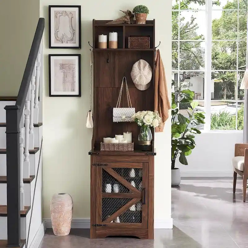 Banc d'entrée farmhouse 23 de large avec porte-manteau, meuble d'entrée