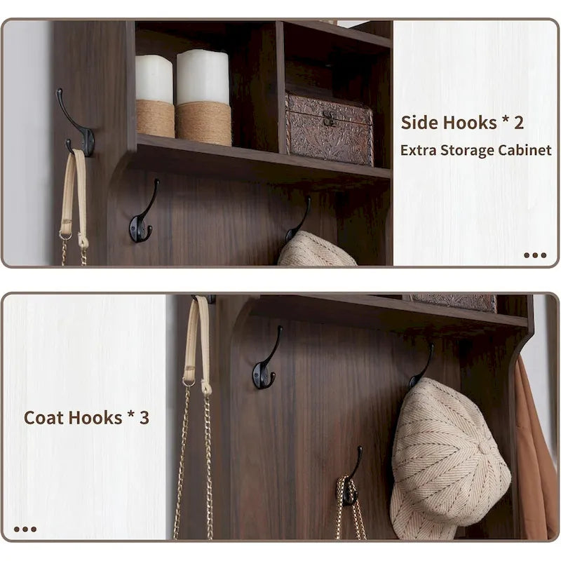 Banc d'entrée farmhouse 23 de large avec porte-manteau, meuble d'entrée