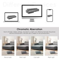 Canapé sectionnel en velours côtelé 134 avec canapé nuage en forme de L et charge USB & méridienne 50 (capacité 330 lb)