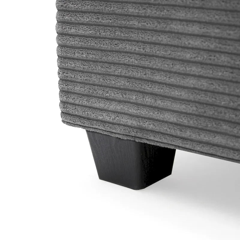 Canapé sectionnel en velours côtelé 134 avec canapé nuage en forme de L et charge USB & méridienne 50 (capacité 330 lb)