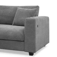 Canapé sectionnel en velours côtelé 134 avec canapé nuage en forme de L et charge USB & méridienne 50 (capacité 330 lb)