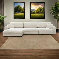 Canapé sectionnel en velours côtelé 134 avec canapé nuage en forme de L et charge USB & méridienne 50 (capacité 330 lb)