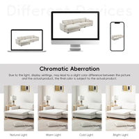 Canapé sectionnel en velours côtelé 134 avec canapé nuage en forme de L et charge USB & méridienne 50 (capacité 330 lb)