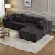 Canapé Sectionnel Modulable Forme L 108 pouces en Chenille avec 6 Coussins, Méridienne Réversible