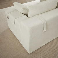 Canapé Sectionnel Modulable Forme L 108 pouces en Chenille avec 6 Coussins, Méridienne Réversible