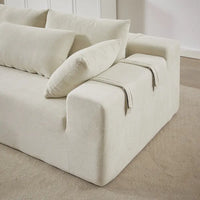 Canapé Sectionnel Modulable Forme L 108 pouces en Chenille avec 6 Coussins, Méridienne Réversible