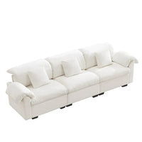 Canapé 4 places en velours 119 avec rangement - Design flexible et confort luxueux