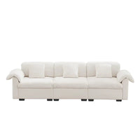 Canapé 4 places en velours 119 avec rangement - Design flexible et confort luxueux