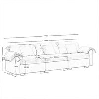 Canapé 4 places en velours 119 avec rangement - Design flexible et confort luxueux