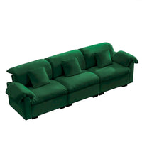 Canapé 4 places en velours 119 avec rangement - Design flexible et confort luxueux