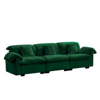 Canapé 4 places en velours 119 avec rangement - Design flexible et confort luxueux