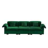 Canapé 4 places en velours 119 avec rangement - Design flexible et confort luxueux