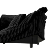 Canapé Sectionnel 3 Places Forme L 120 pouces en Velours Côtelé avec Pouf Convertible, Housse Amovible et Coussins Moelleux