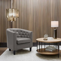 Fauteuil d'appoint, fauteuil tonneau capitonné en similicuir, fauteuil d'appoint mid-century moderne, fauteuil confortable, fauteuils tub tonneau