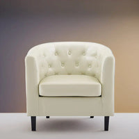 Fauteuil d'appoint, fauteuil tonneau capitonné en similicuir, fauteuil d'appoint mid-century moderne, fauteuil confortable, fauteuils tub tonneau