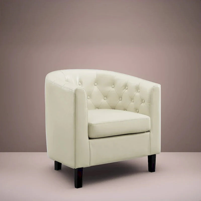 Fauteuil d'appoint, fauteuil tonneau capitonné en similicuir, fauteuil d'appoint mid-century moderne, fauteuil confortable, fauteuils tub tonneau