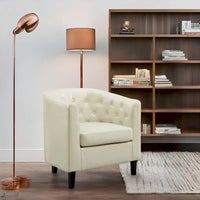 Fauteuil d'appoint, fauteuil tonneau capitonné en similicuir, fauteuil d'appoint mid-century moderne, fauteuil confortable, fauteuils tub tonneau