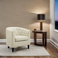 Fauteuil d'appoint, fauteuil tonneau capitonné en similicuir, fauteuil d'appoint mid-century moderne, fauteuil confortable, fauteuils tub tonneau