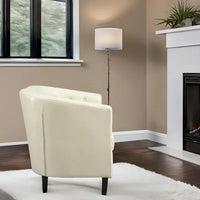 Fauteuil d'appoint, fauteuil tonneau capitonné en similicuir, fauteuil d'appoint mid-century moderne, fauteuil confortable, fauteuils tub tonneau