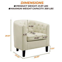 Fauteuil d'appoint, fauteuil tonneau capitonné en similicuir, fauteuil d'appoint mid-century moderne, fauteuil confortable, fauteuils tub tonneau