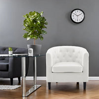 Fauteuil d'appoint, fauteuil tonneau capitonné en similicuir, fauteuil d'appoint mid-century moderne, fauteuil confortable, fauteuils tub tonneau