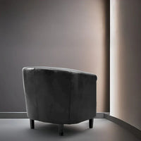 Fauteuil d'appoint, fauteuil tonneau capitonné en similicuir, fauteuil d'appoint mid-century moderne, fauteuil confortable, fauteuils tub tonneau