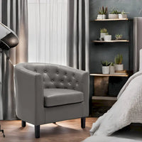 Fauteuil d'appoint, fauteuil tonneau capitonné en similicuir, fauteuil d'appoint mid-century moderne, fauteuil confortable, fauteuils tub tonneau