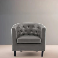 Fauteuil d'appoint, fauteuil tonneau capitonné en similicuir, fauteuil d'appoint mid-century moderne, fauteuil confortable, fauteuils tub tonneau