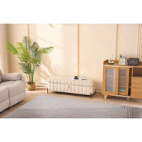 Banc de rangement en velours doux de 49,21 de large pour le salon, l'entrée et la chambre