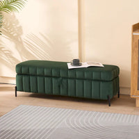 Banc de rangement en velours doux de 49,21 de large pour le salon, l'entrée et la chambre