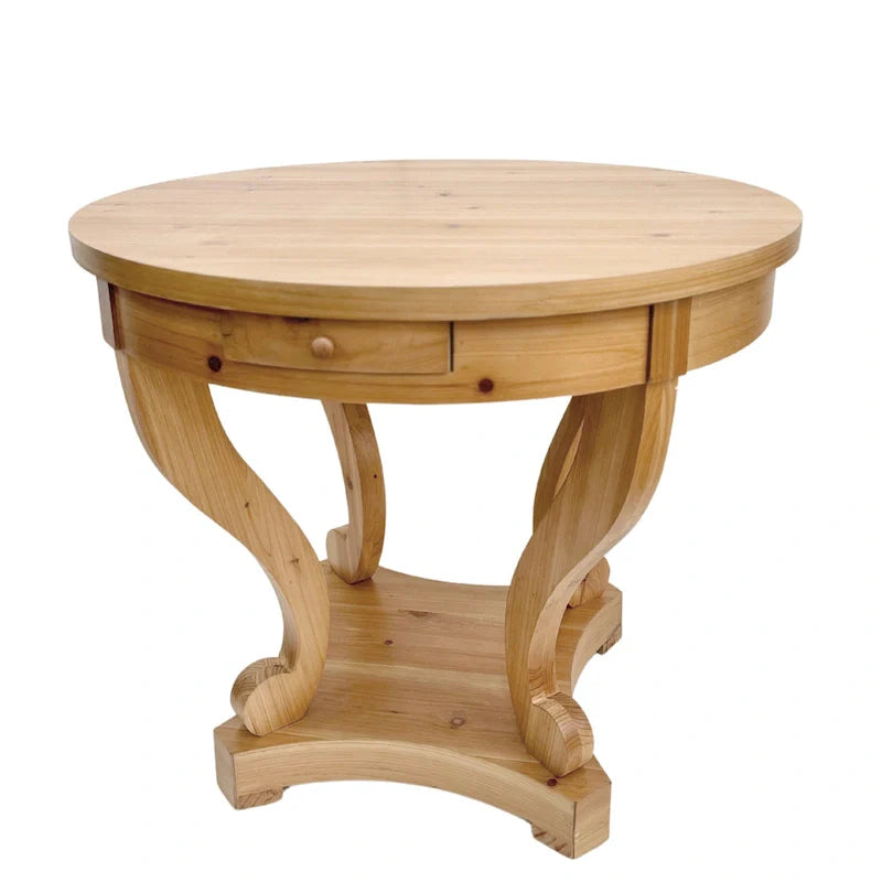 Table de salle à manger ronde de petite taille, table d'appoint, table basse de style ferme à pieds incurvés