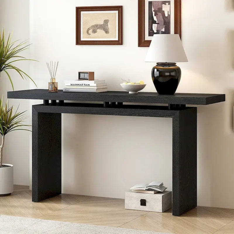 Console en placage de frêne, style simple moderne, avec design de plateau ingénieux, adaptée à l'entrée, au couloir