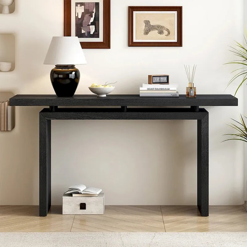 Console en placage de frêne, style simple moderne, avec design de plateau ingénieux, adaptée à l'entrée, au couloir