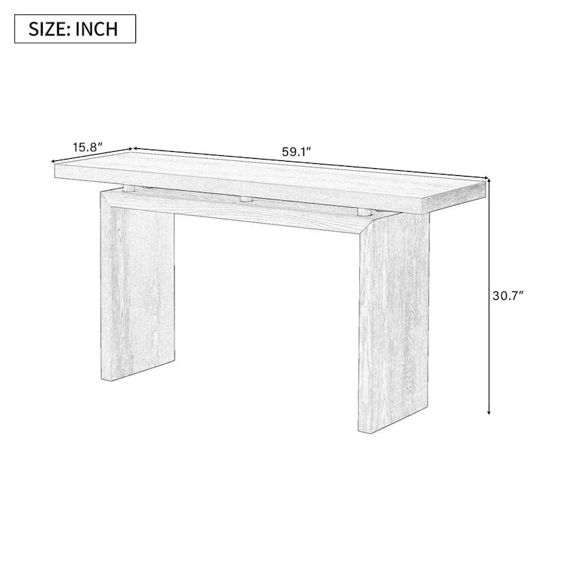 Console en placage de frêne, style simple moderne, avec design de plateau ingénieux, adaptée à l'entrée, au couloir