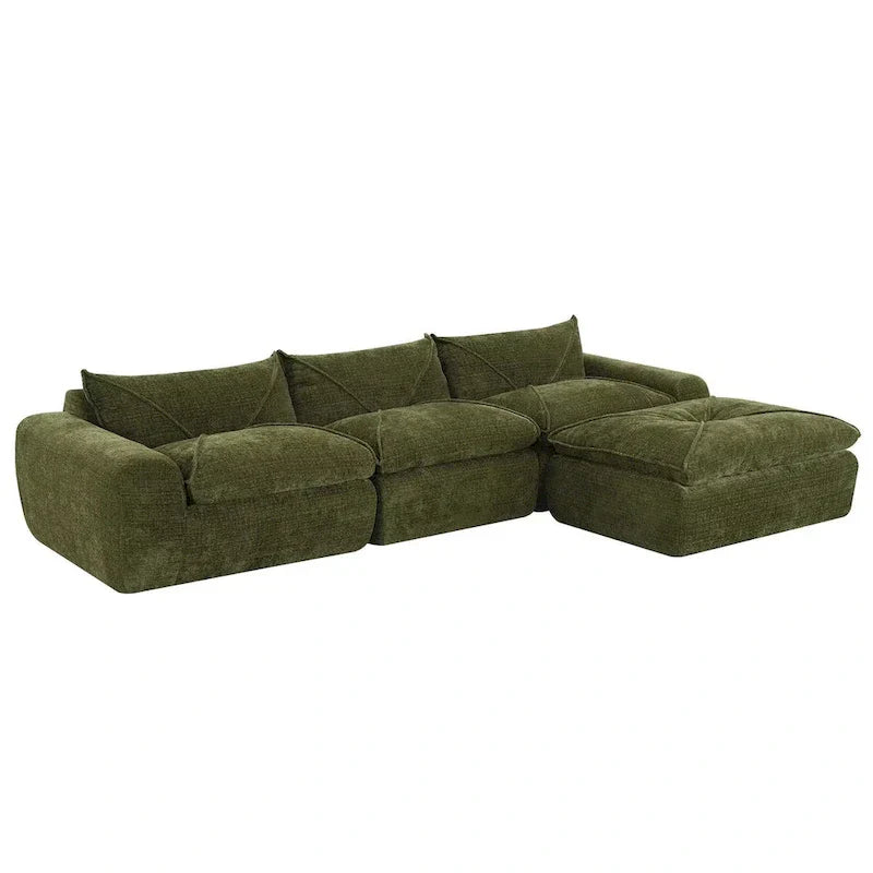 116  Canapé entièrement compressé avec mousse haute densité, chenille en particules