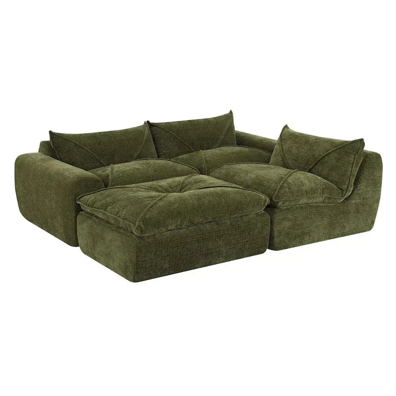 116  Canapé entièrement compressé avec mousse haute densité, chenille en particules