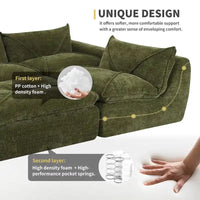 116  Canapé entièrement compressé avec mousse haute densité, chenille en particules