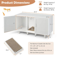 Gymax Meuble Cache-Litière pour Chat avec 2 Portes