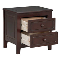 Table de chevet à 2 tiroirs Roomfitters pour chambre à coucher, table de chevet rétro de style milieu de siècle avec design classique