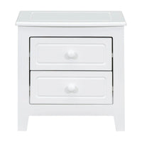 Table de chevet à 2 tiroirs Roomfitters pour chambre à coucher, table de chevet rétro de style milieu de siècle avec design classique