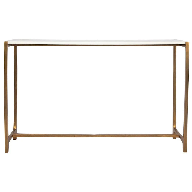 Affinity - Console à plateau en marbre - 47,25 po - Blanc et or