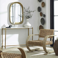 Affinity - Console à plateau en marbre - 47,25 po - Blanc et or