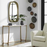 Affinity - Console à plateau en marbre - 47,25 po - Blanc et or
