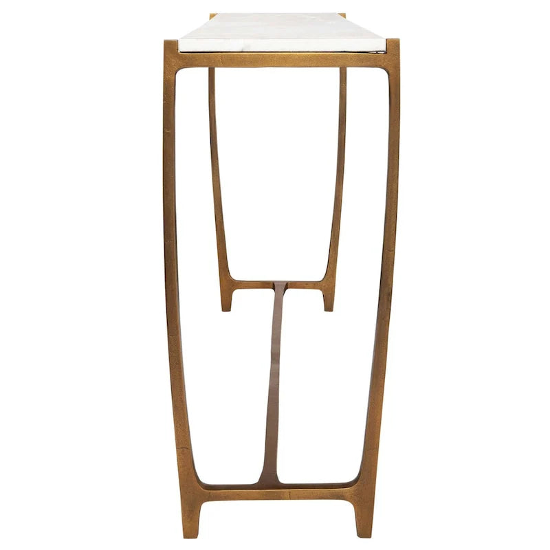 Affinity - Console à plateau en marbre - 47,25 po - Blanc et or