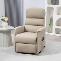 Fauteuil inclinable électrique pour personnes âgées, réglable en tissu, avec télécommande et poches latérales