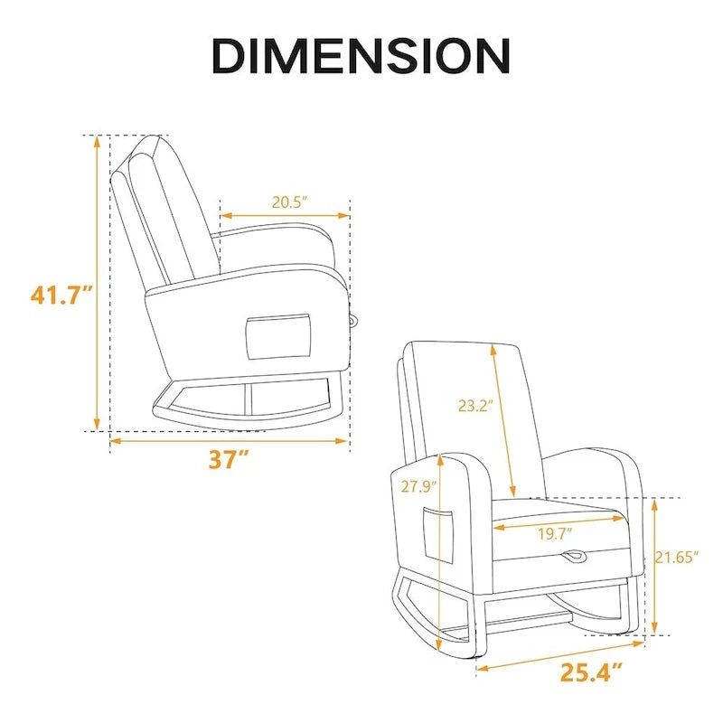 Fauteuil à bascule 25.4W pour chambre de bébé