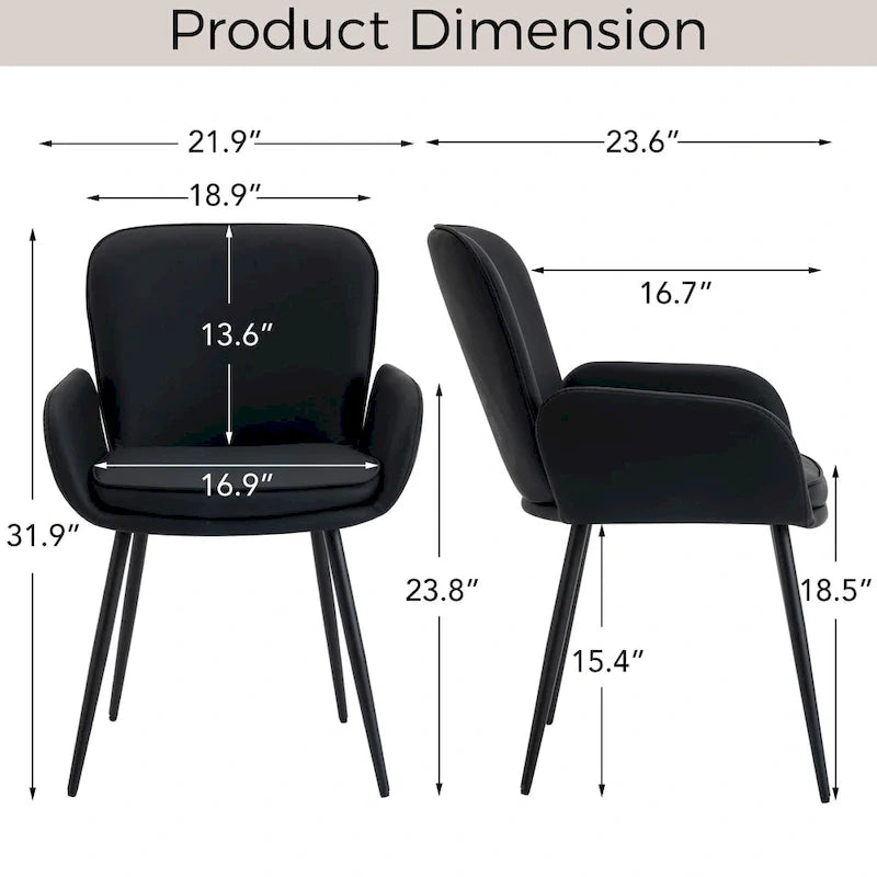 Lot de 2 chaises de salle à manger résistantes aux griffes de chat avec pieds en métal doré
