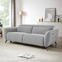 Ensemble canapé inclinable électrique 80 pouces de large rembourré en chenille pour salon