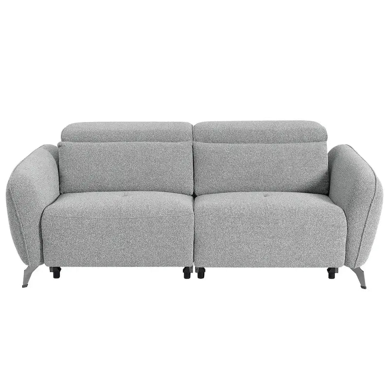 Ensemble canapé inclinable électrique 80 pouces de large rembourré en chenille pour salon